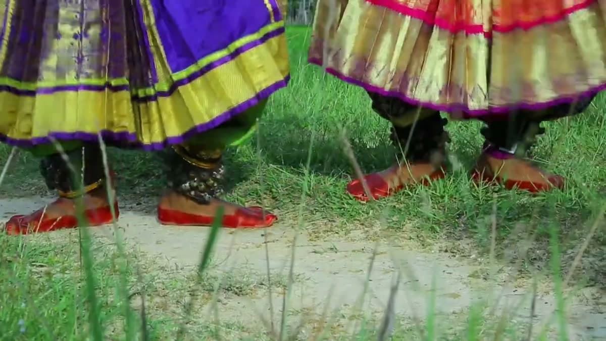 Traditional Tamil dance — feet with ankle bells